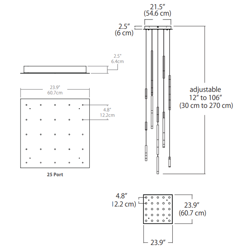 BlackJack Lighting Steelos Square Pendant Light