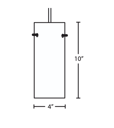 Dimension diagram of the Besa Stilo 10 pendant light illustrating shade size