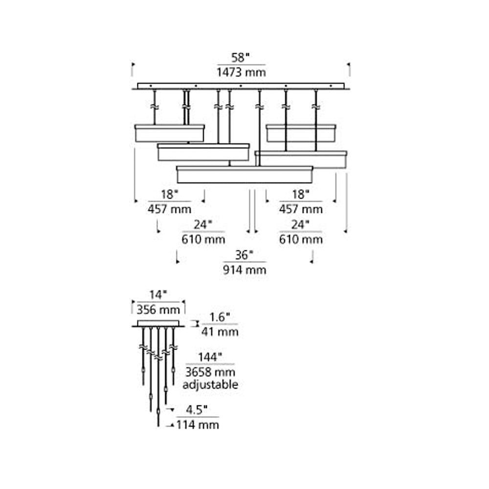 Visual Comfort Sweep Linear Chandelier
