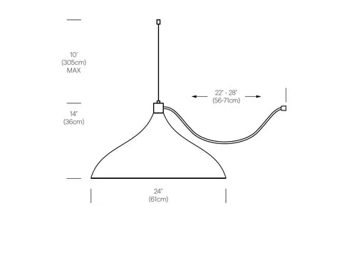 Pablo Designs Swell String Single Xl Wide Pendant Light
