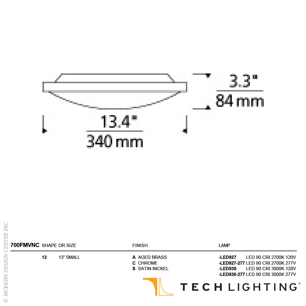 Vance 13 LED Ceiling Light by Visual & Comfort & Co