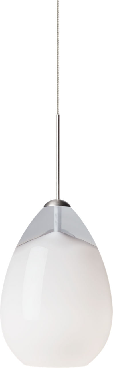 Alina Monopoint Pendant in Satin Nickel with white glass, product photo