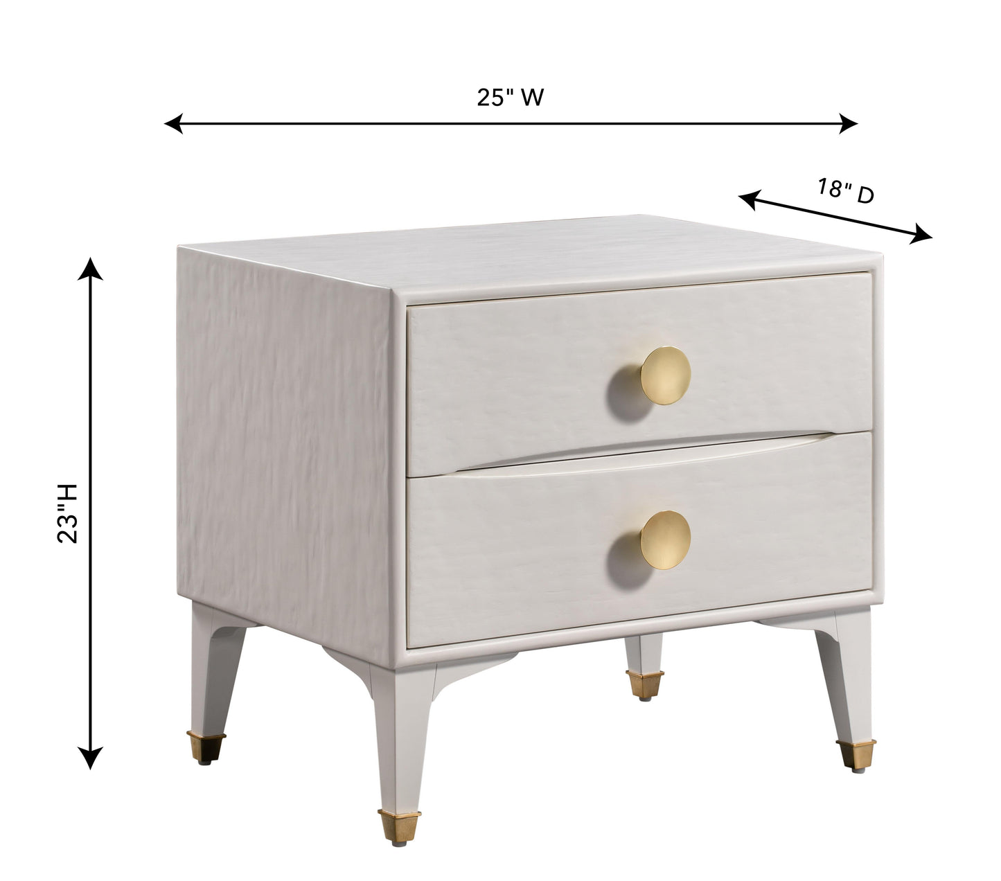 Divine 25" 2-Drawer Nightstand White by Tov Furniture