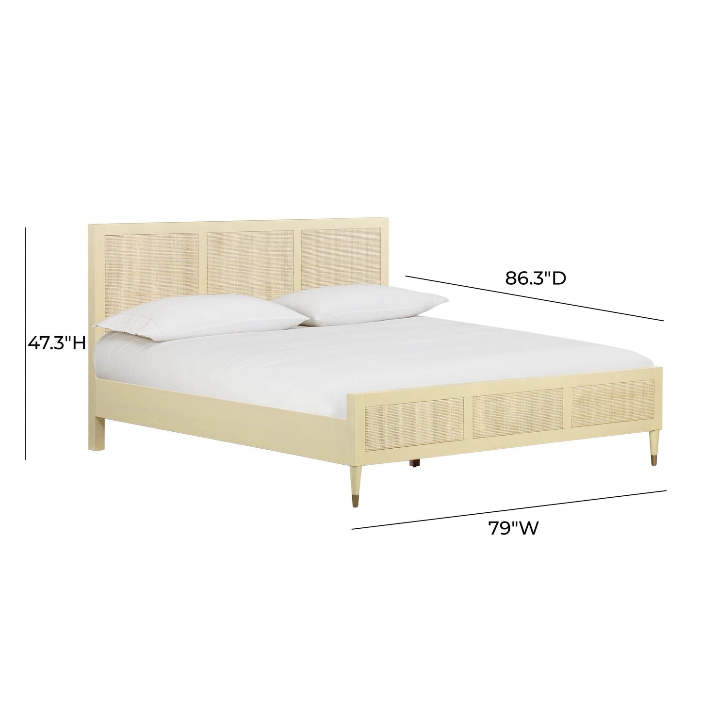 Sierra Wood & Rattan Buttermilk King Bed by Tov Furniture