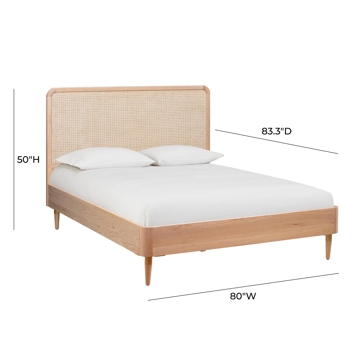 Carmen Natural Ash And Cane Bed by TOV B44158