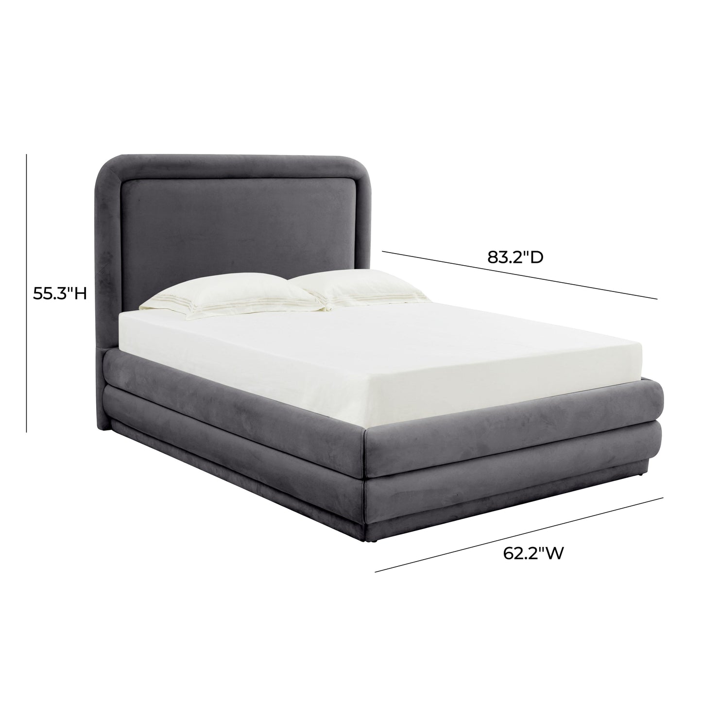 Briella Performance Velvet Dark Grey Full Bed by Tov Furniture