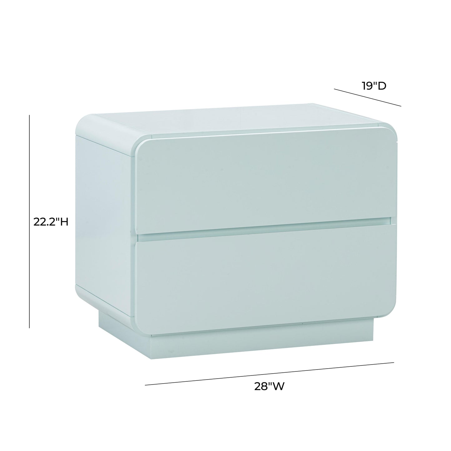 Sagura 28" 2-Drawer Nightstand Blue by Tov Furniture