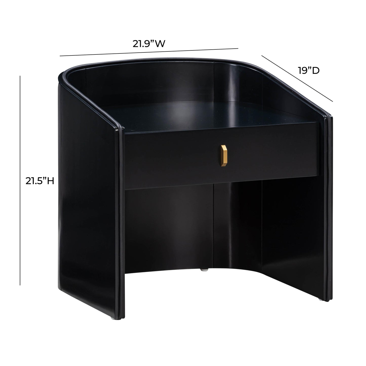 Collins 22 Lacquer Nightstand With Drawer by TOV B54249