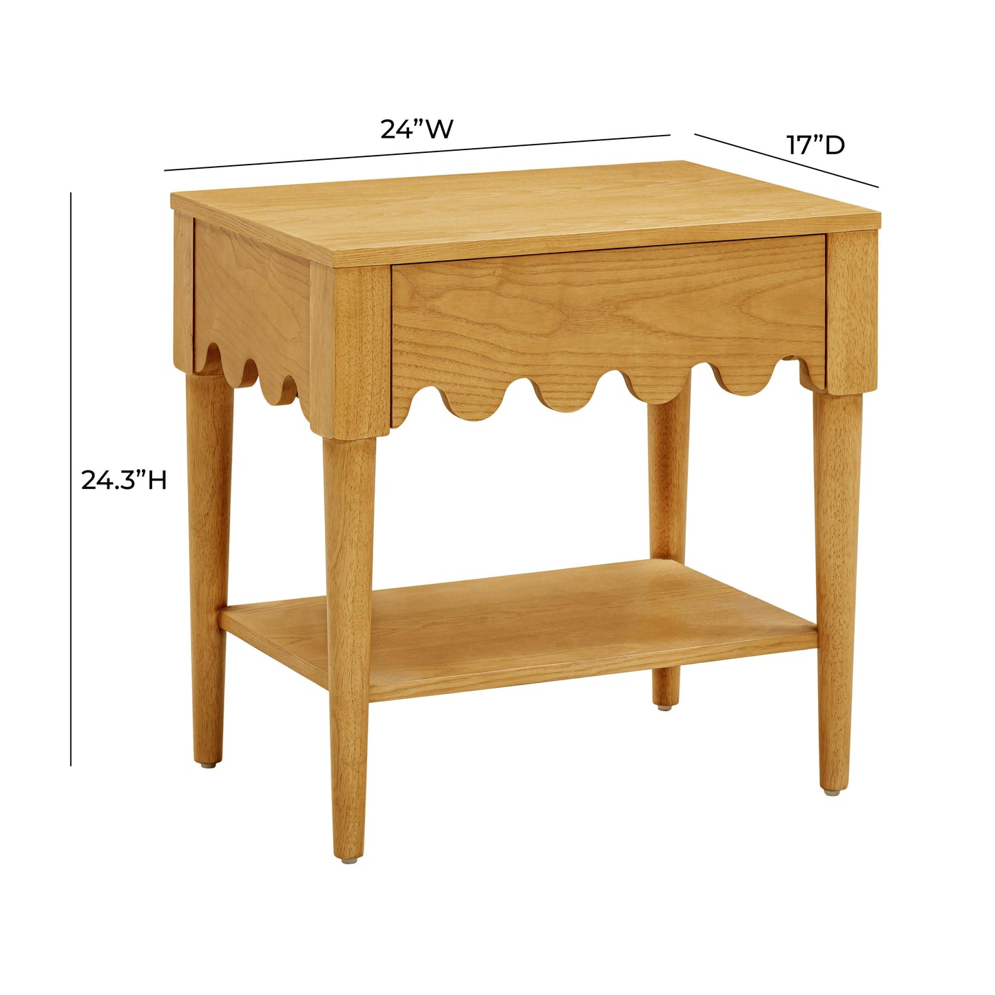 Oodle 24 Natural Ash Nightstand With Drawer by TOV B54325