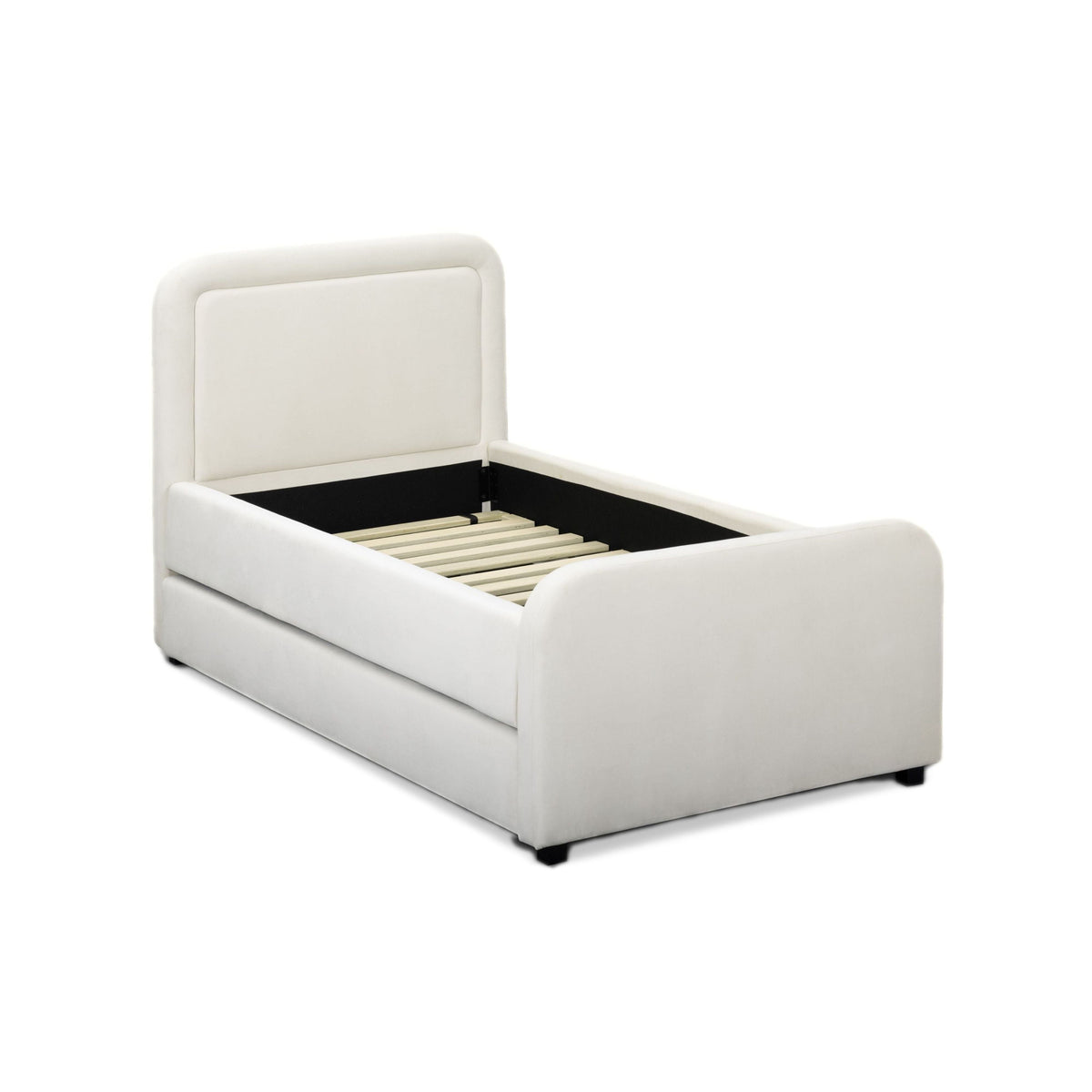 Briella Cream Performance Velvet Trundle Bed in Twin by TOV Furniture – photo 10 of 10