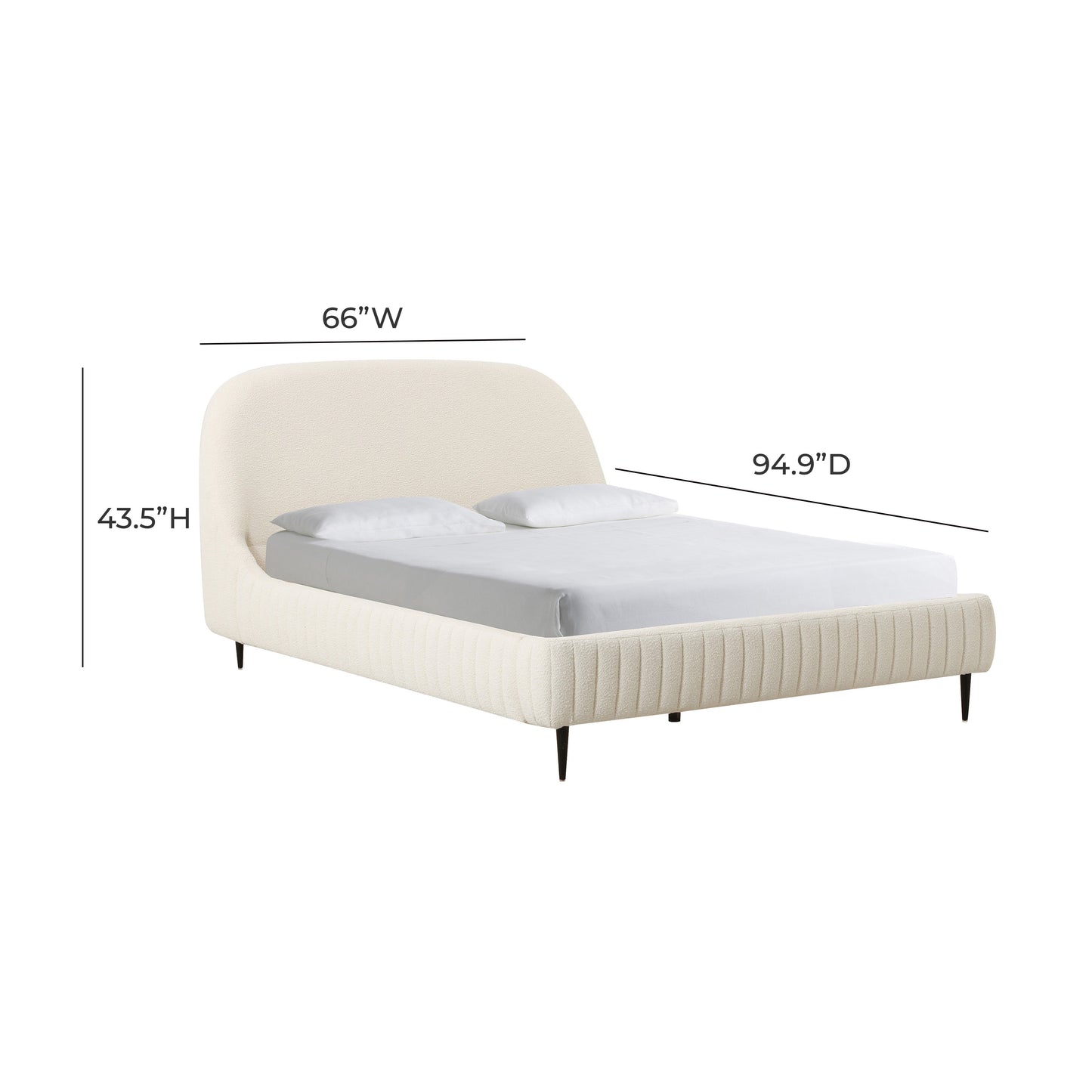 Denise Cream Boucle Bed by TOV B68689