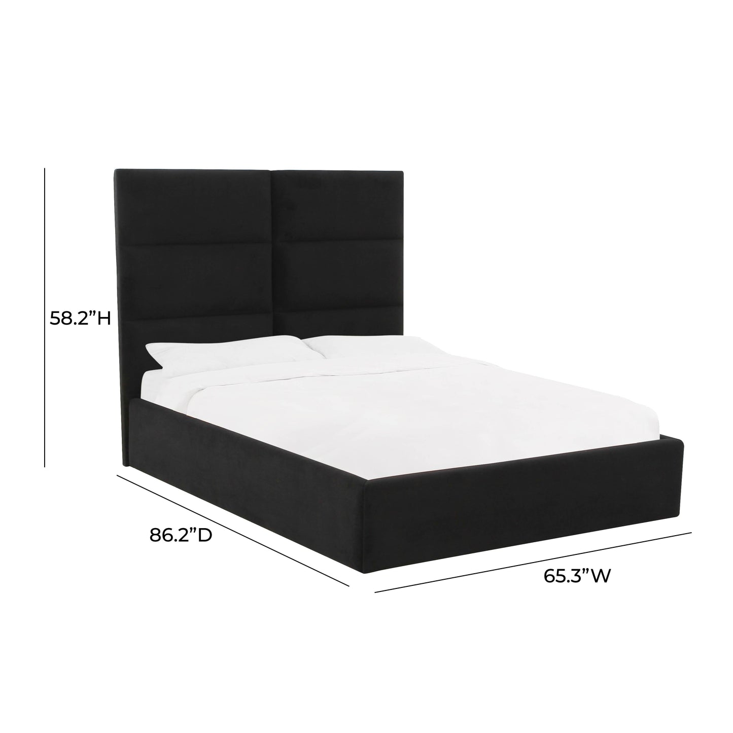 Eliana Performance Velvet Black Queen Bed by Tov Furniture