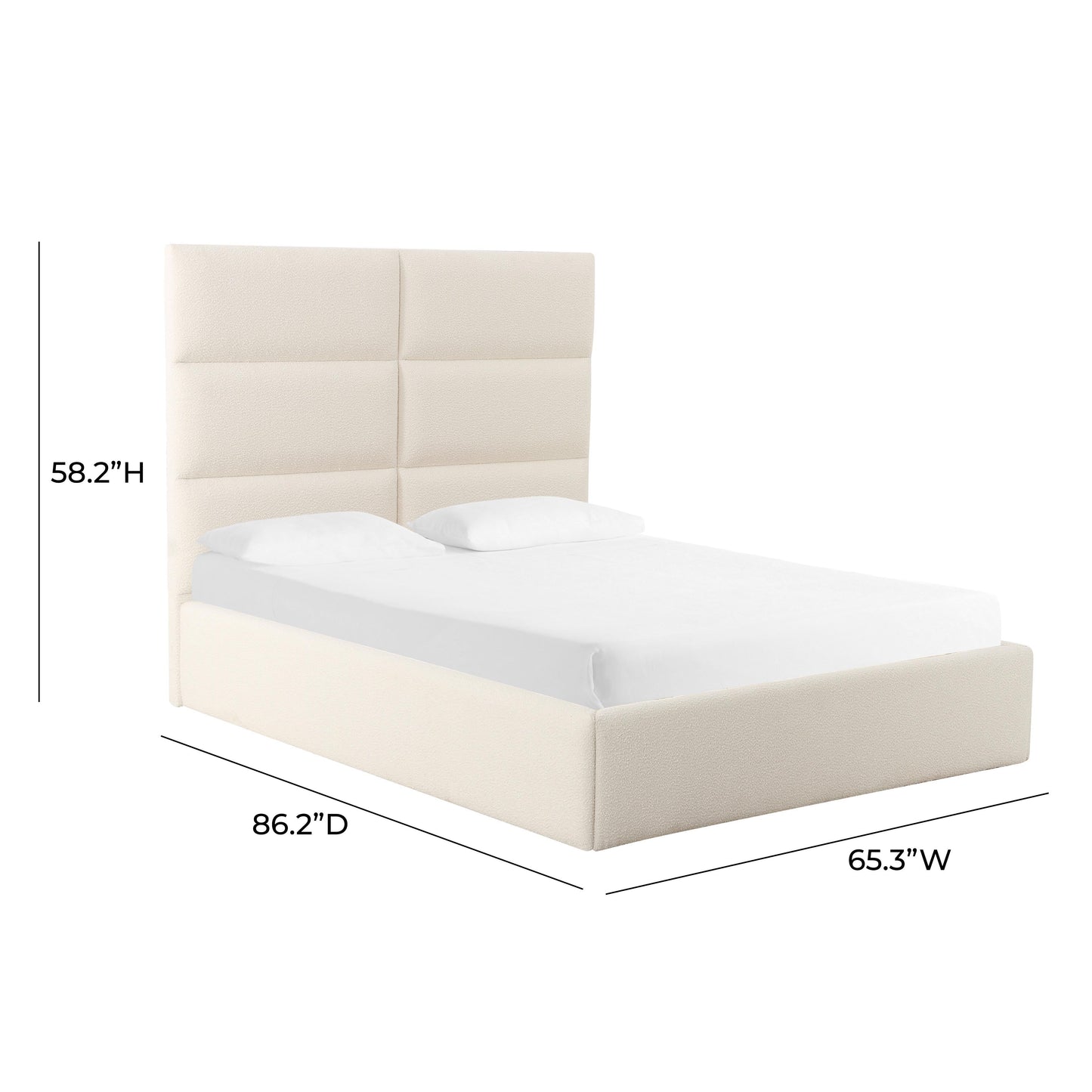 Eliana Cream Boucle Bed by TOV B68730