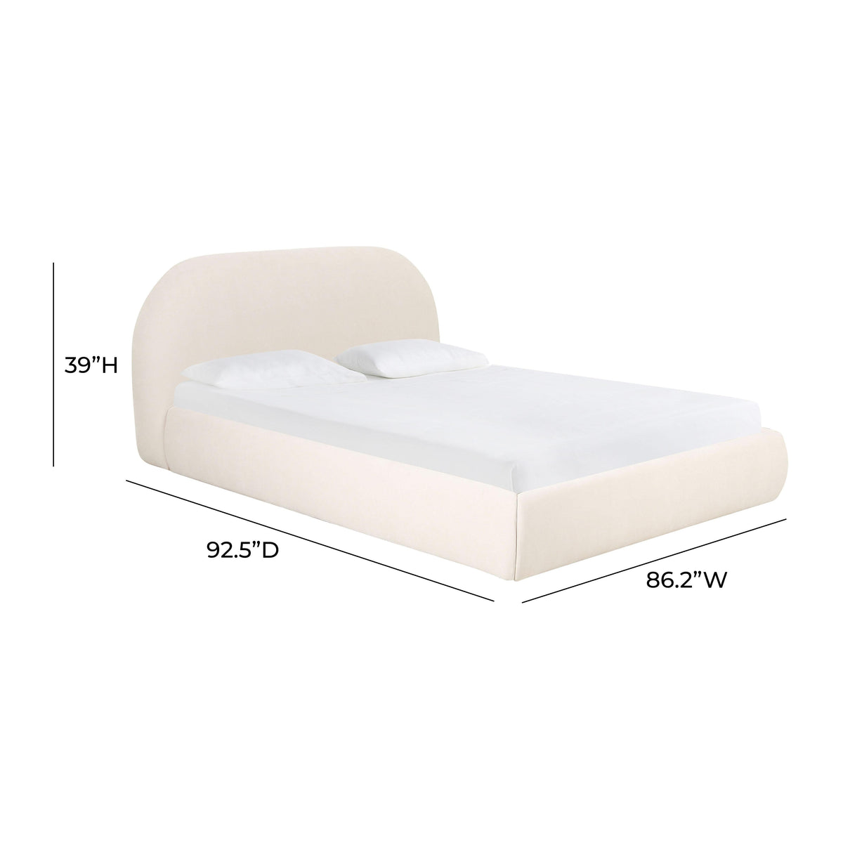Bara Cream Textured Performance Velvet King Bed by TOV Furniture – photo 7 of 7