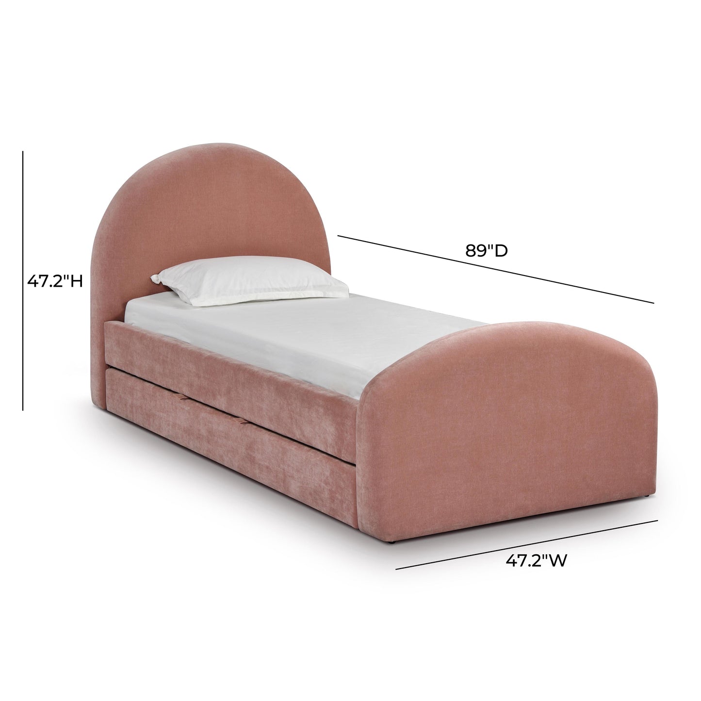 Moon Rose Upcycled Chenille Twin Trundle Bed by TOV B69113