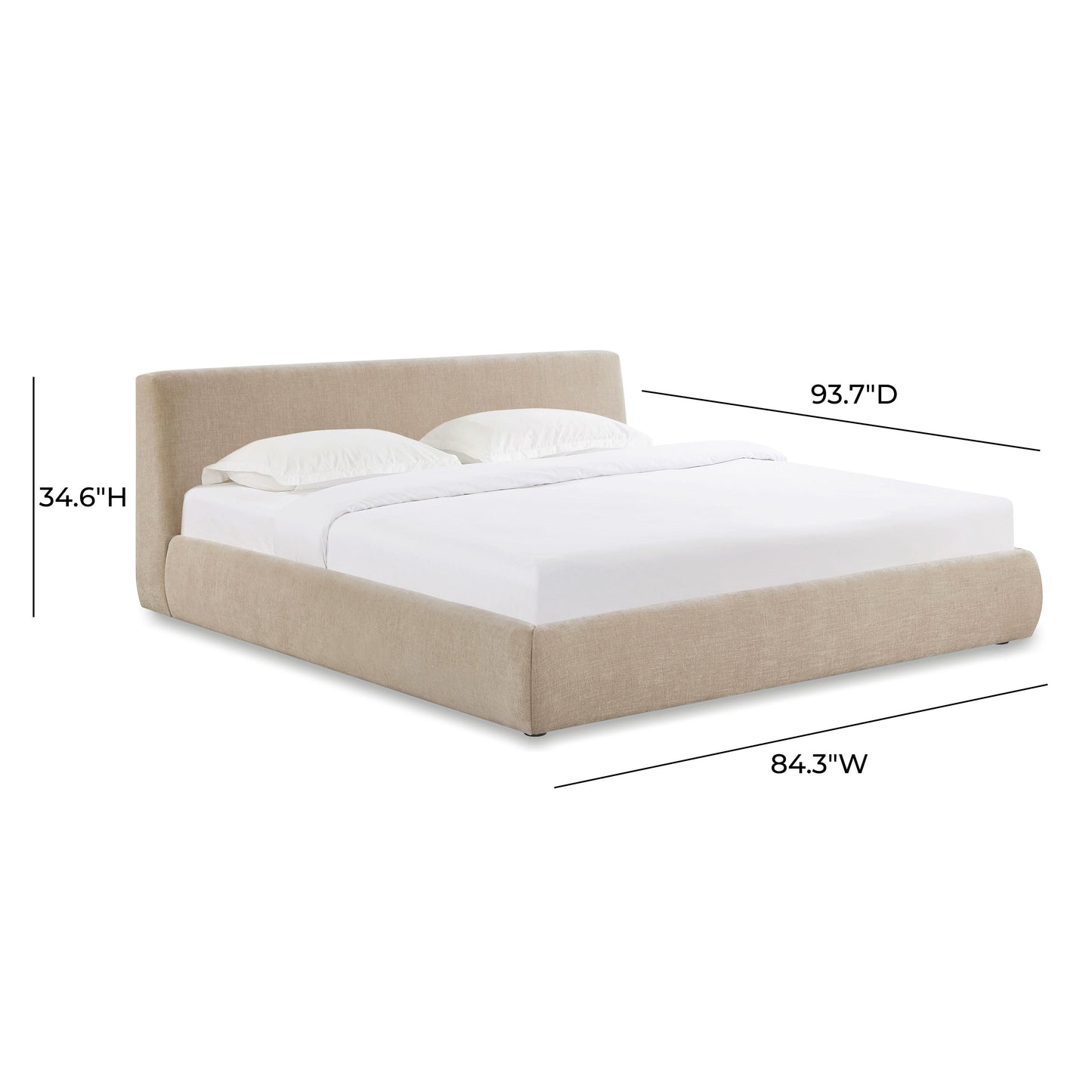 Isla Textured Performance Velvet Taupe King Bed by Tov Furniture