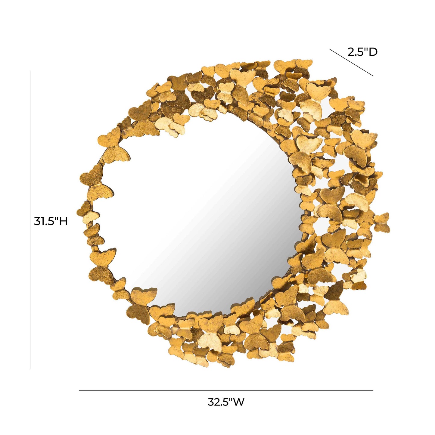 Butterfly 32 5 X31 5 Gold Mirror by TOV C18298