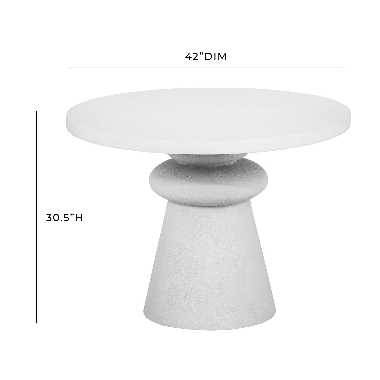 Lupita 42 White Round Dinette Table by TOV D18432