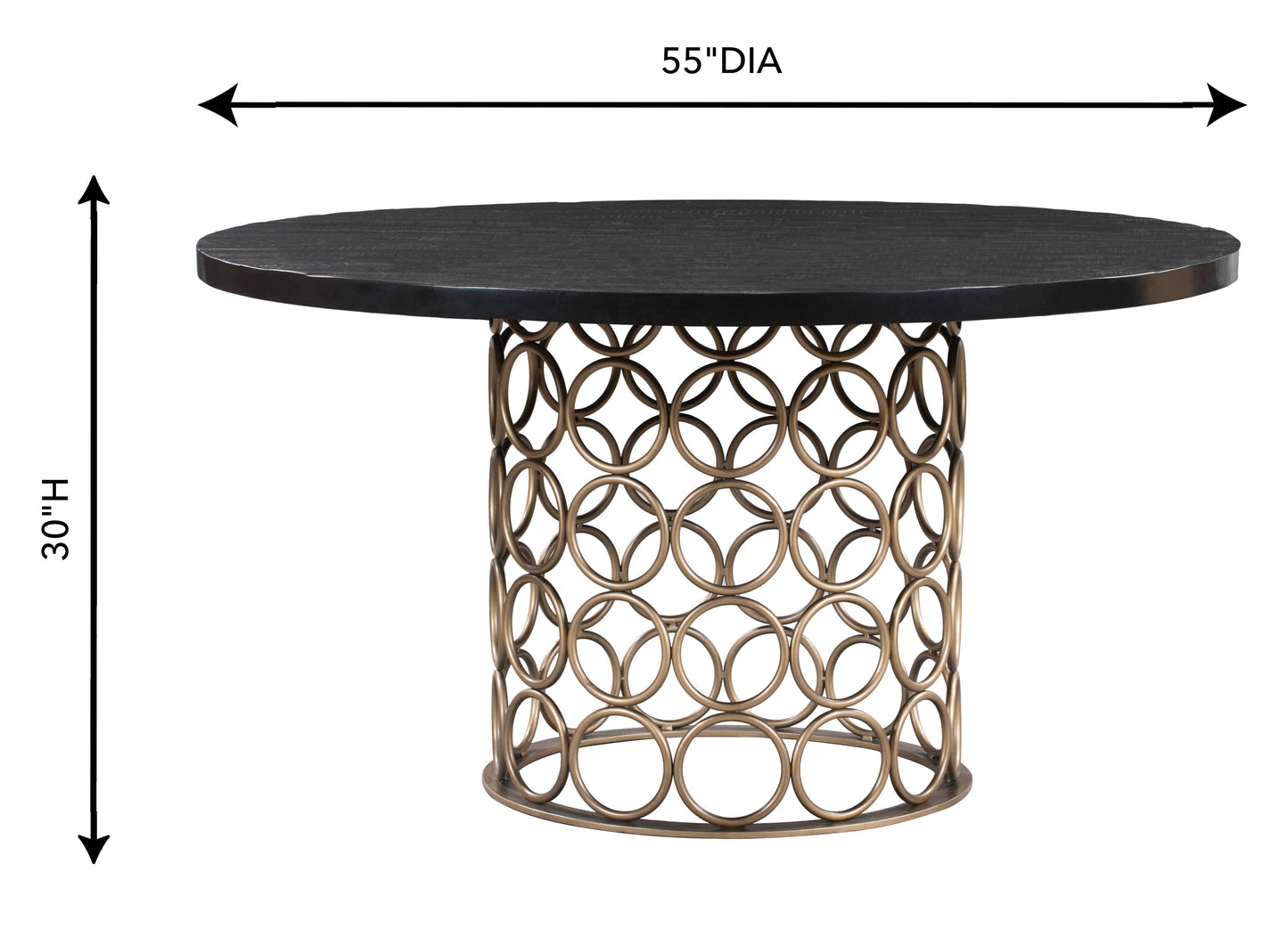 Valentina 57 Black Acacia Round Dining Table by TOV D44010