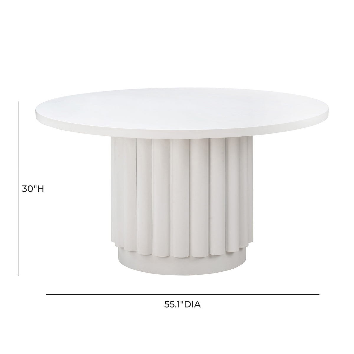 Kali 55" White Round Dining Table by TOV Furniture – photo 8 of 8