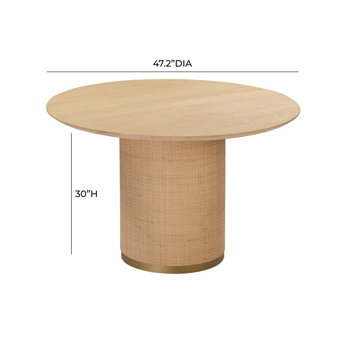 Akiba 47 Natural Ash Rattan Round Dining Table by TOV D54221