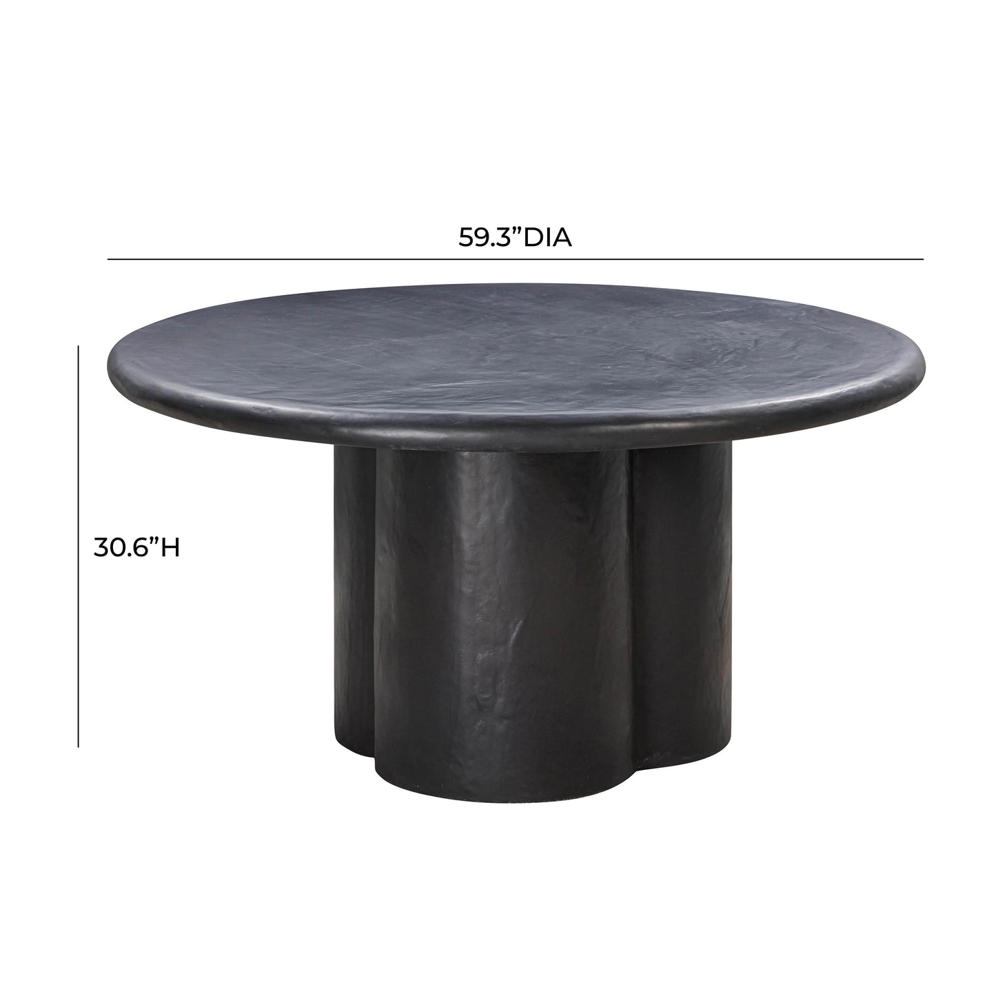 Elika 59 Faux Plaster Indoor Outdoor Round Dining Table by TOV D54232
