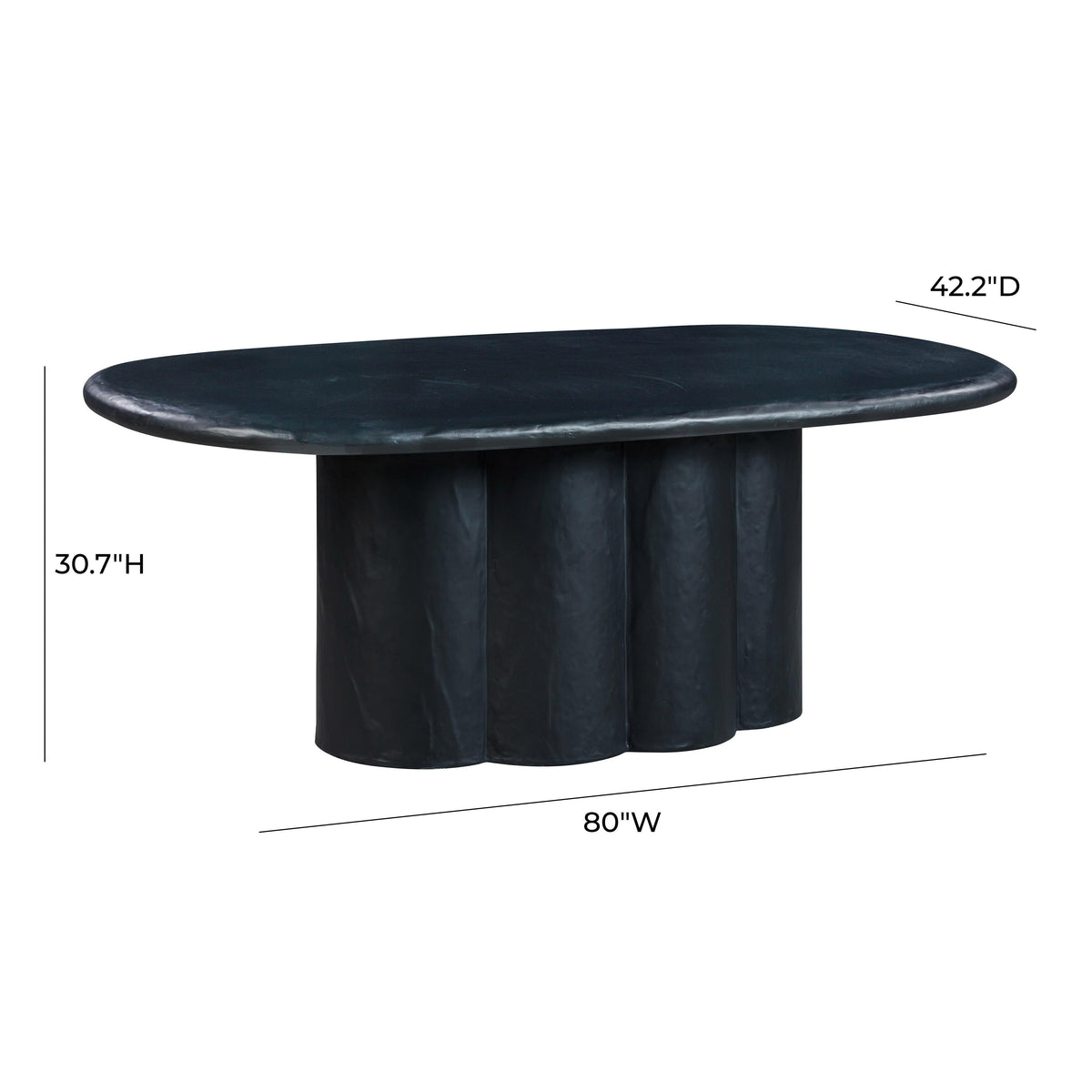 Elika Black Faux Plaster Oval Dining Table by TOV Furniture – photo 7 of 7