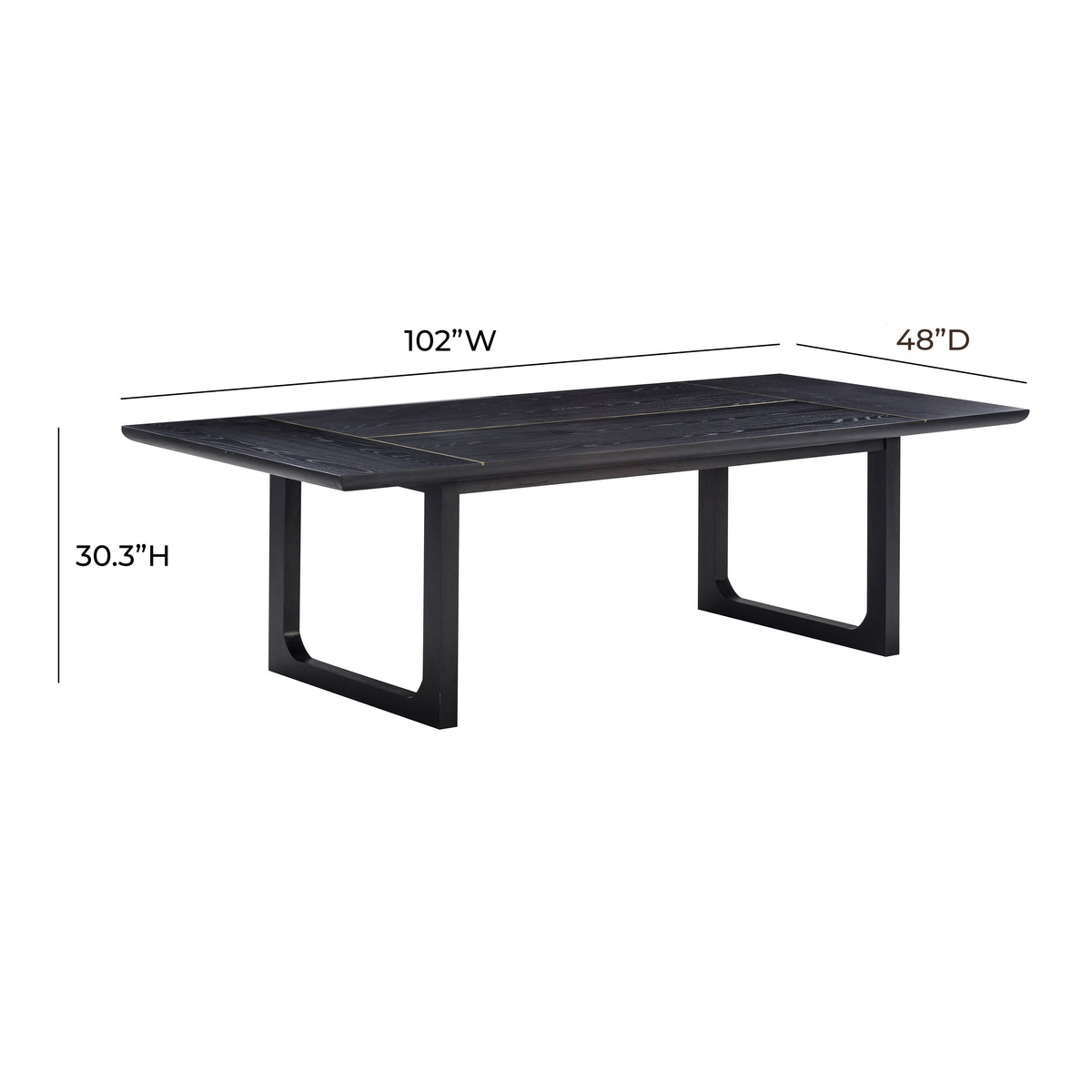 Shiloh 102" Black Ash Rectangular Dining Table by TOV Furniture – photo 8 of 8