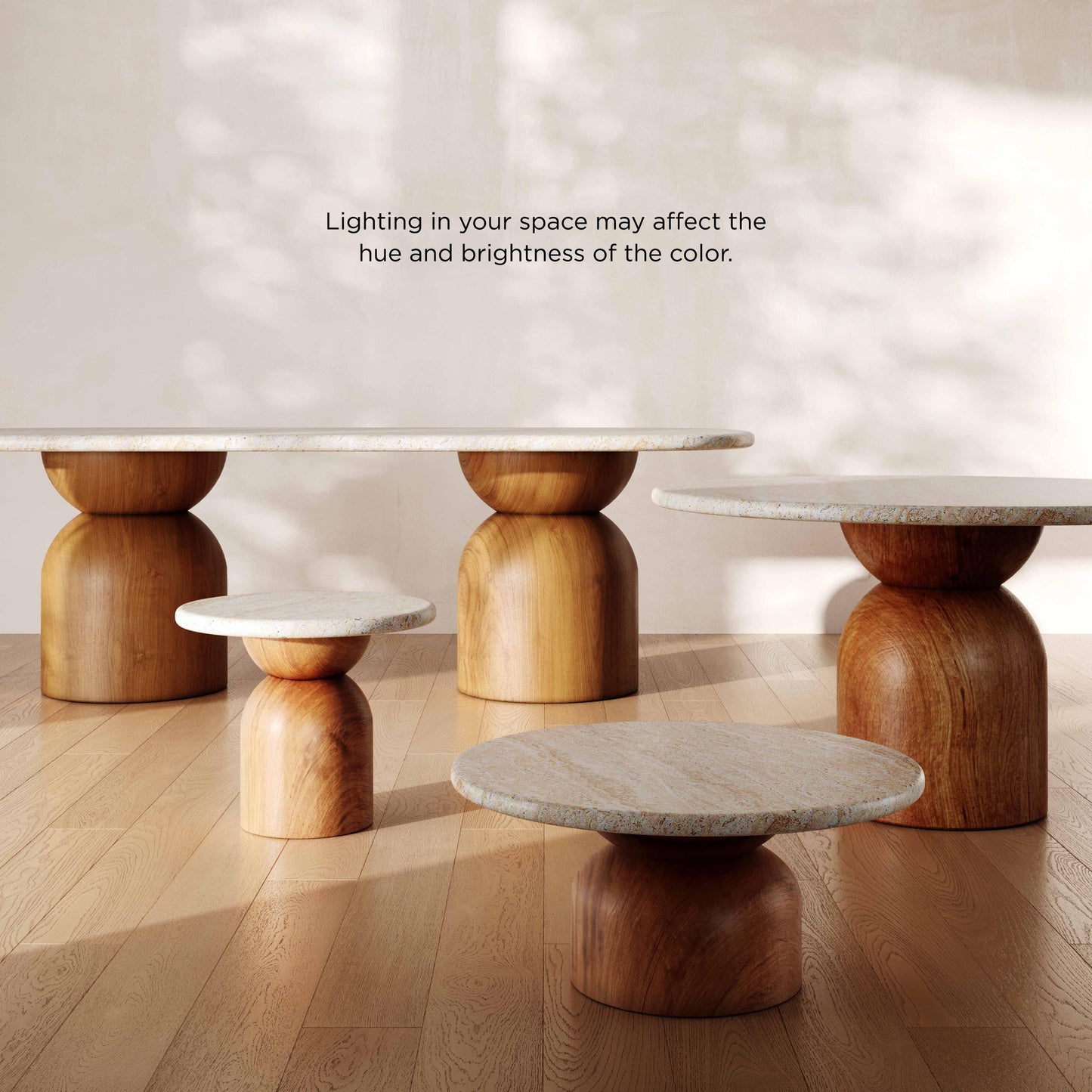 Cynthia 54" Faux Travertine Indoor/Outdoor Concrete Round Dining Table Travertine, Walnut Brown by Tov Furniture
