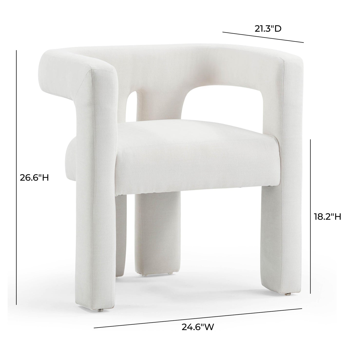Sloane Bone White Upcycled Fabric Chair by TOV D54350