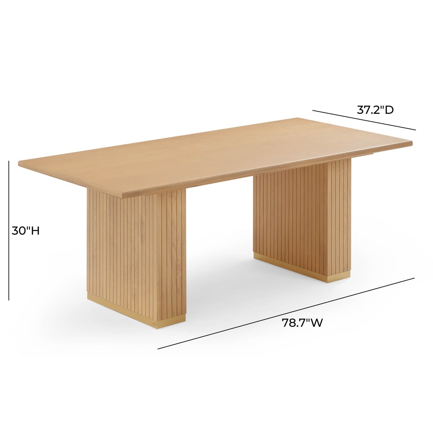 Chelsea 79" Natural Oak Wood Rectangular Dining Table Natural by Tov Furniture