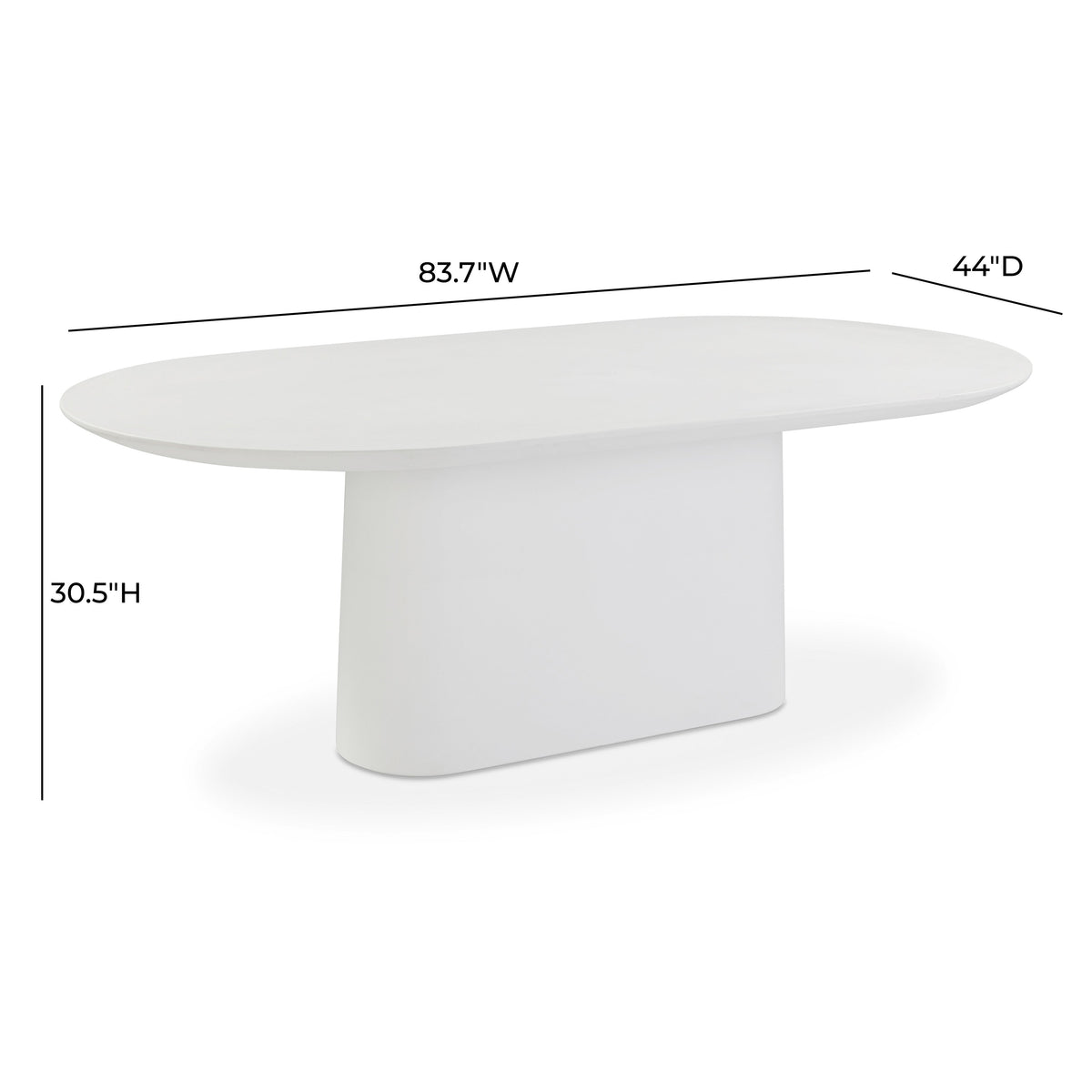 Nara 84" Pure White Indoor/Outdoor Concrete Dining Table by TOV Furniture – photo 7 of 7