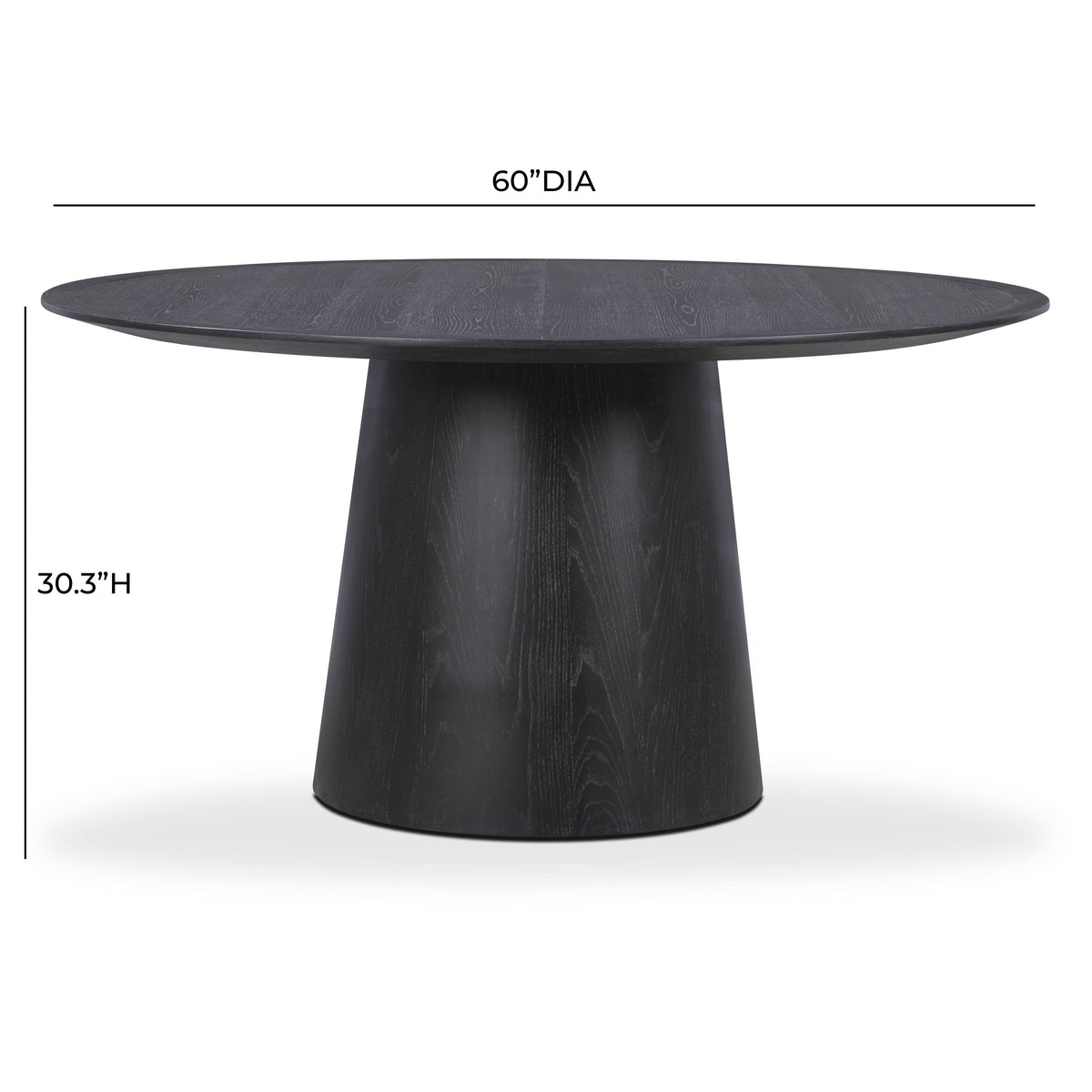 Sahara Black Oak 60" Round Dining Table by TOV Furniture – photo 7 of 8