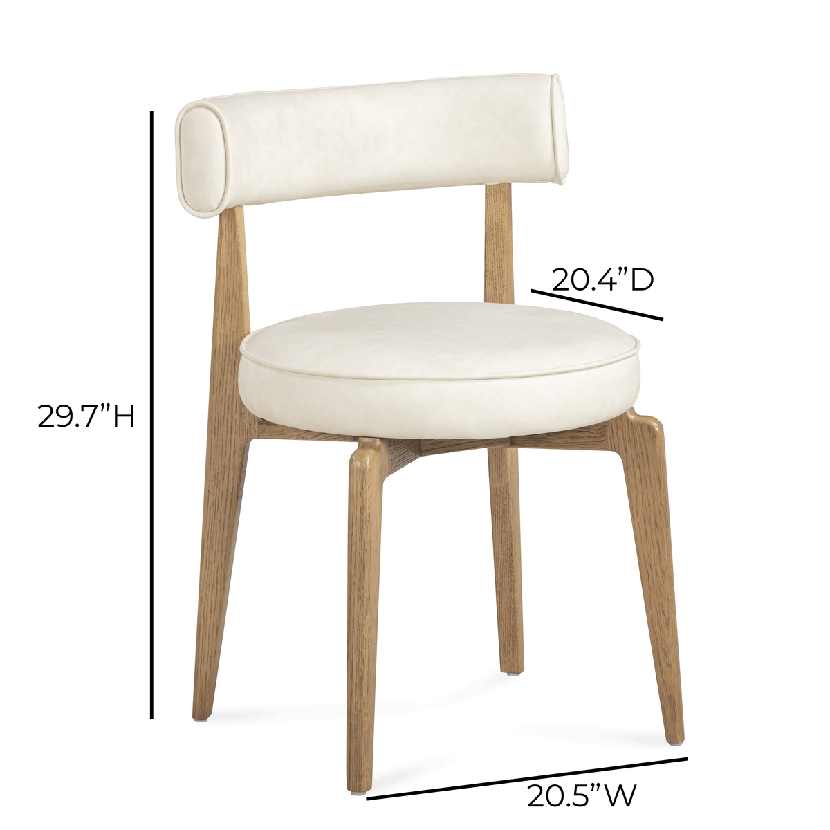 Nikita Cream Performance Vegan Leather Dining Chair by TOV Furniture – photo 8 of 8
