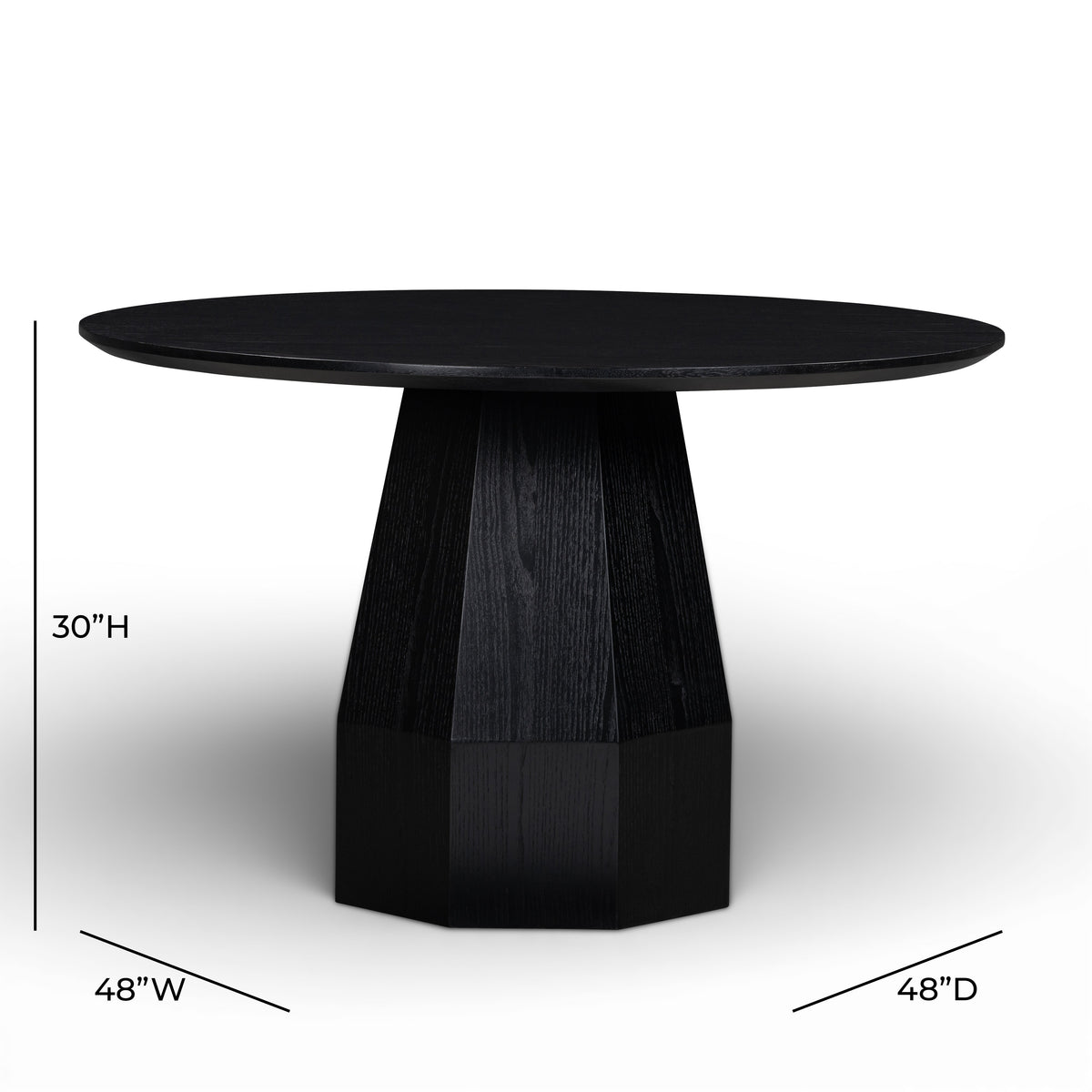 Brocha 48" Black Round Dining Table by TOV Furniture – photo 5 of 6