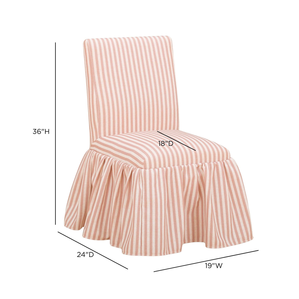Gertrude Pink Striped Performance Linen Dining Chair by TOV Furniture – photo 6 of 6