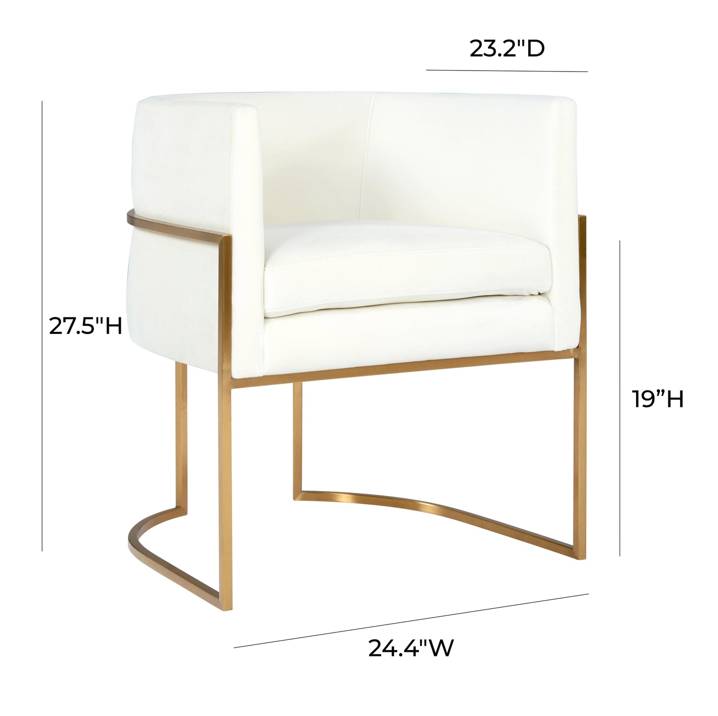 Giselle Velvet Dining Chair With Gold Base by TOV D6301