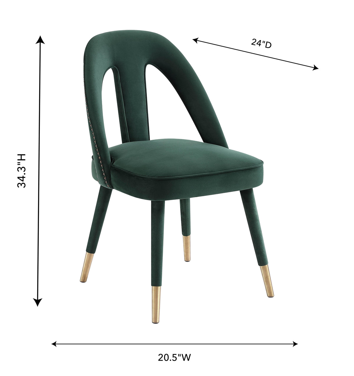 Petra Performance Velvet Dining Chair in Forest Green by TOV Furniture – photo 7 of 7