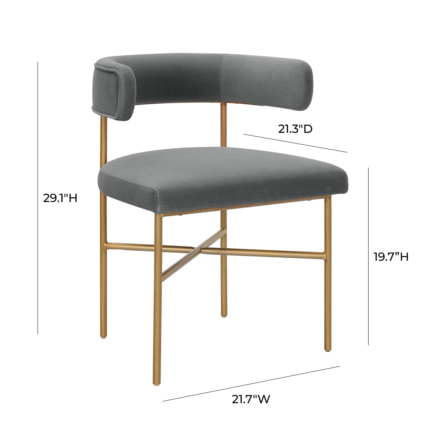 Kim Velvet Dining Chair by TOV D6432