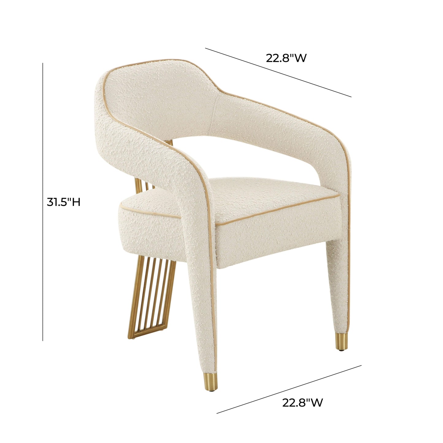 Corralis Performance Boucle Dining Chair Cream by Tov Furniture