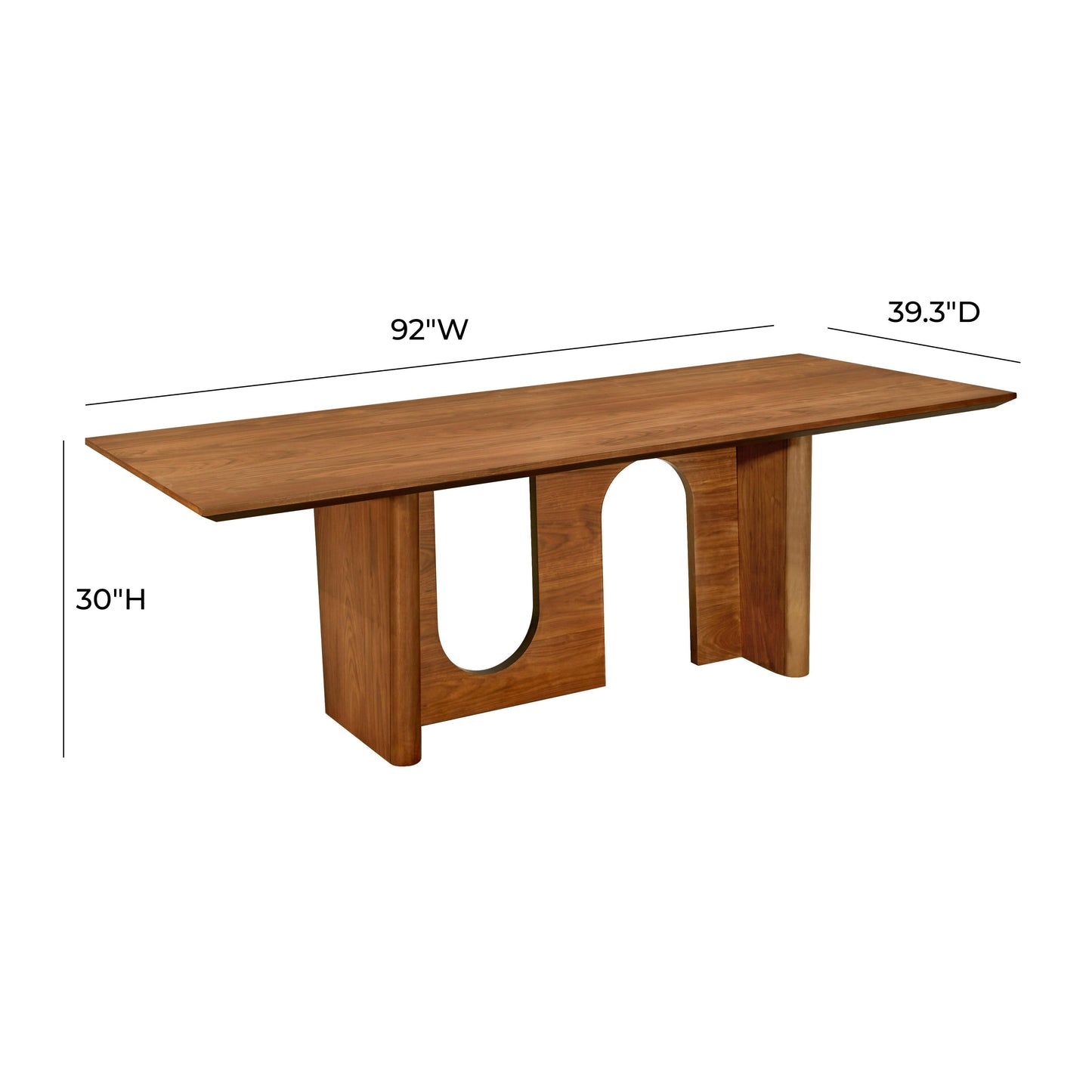 Satra 92 Walnut Rectangular Dining Table by TOV D68715
