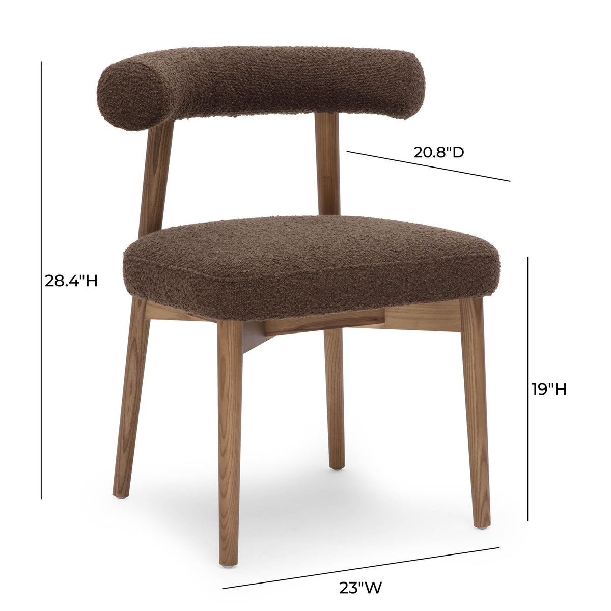 Spara Chocolate Brown Performance Boucle Side Chair by TOV Furniture – photo 6 of 6