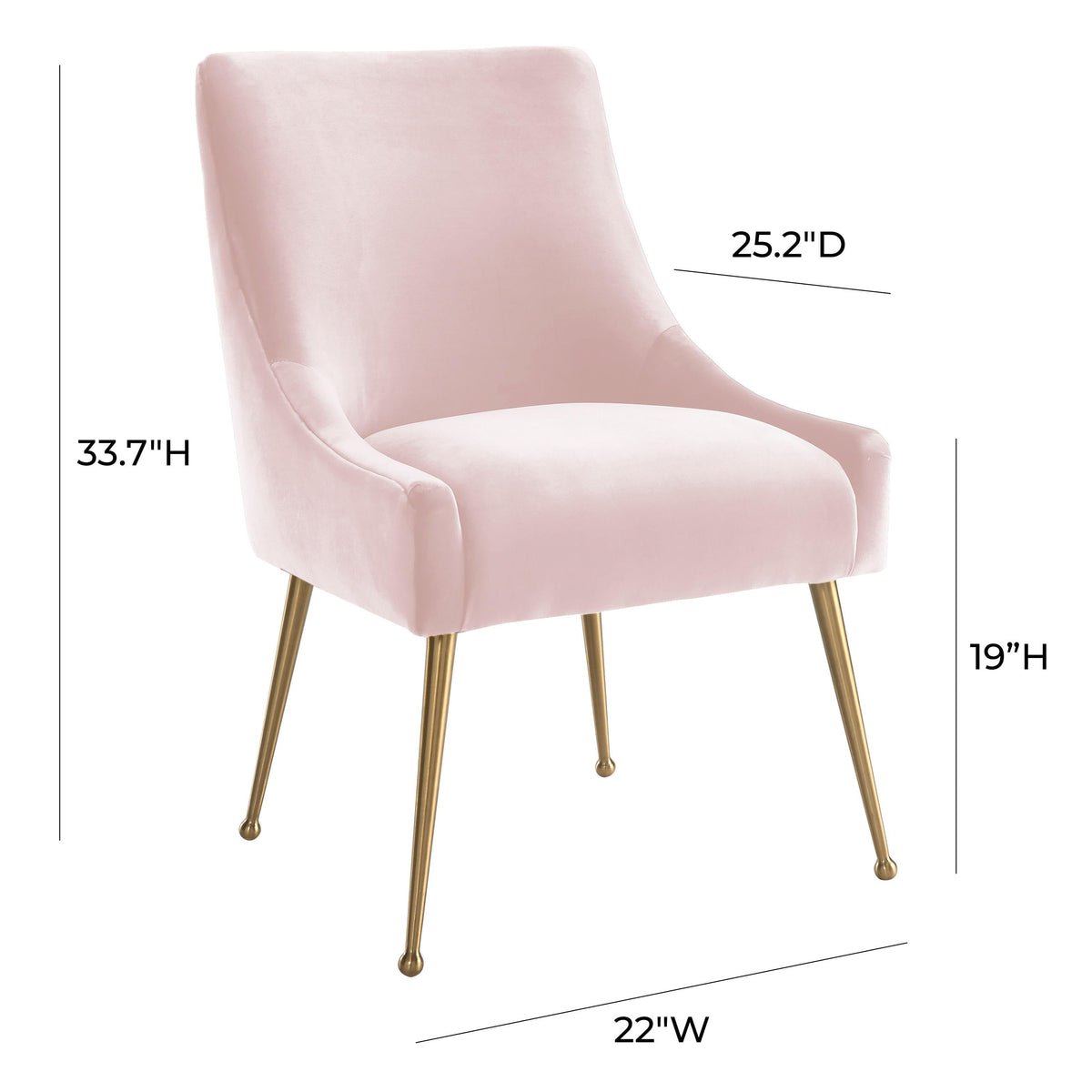 Beatrix Blush Performance Velvet Dining Chair by TOV Furniture – photo 8 of 8