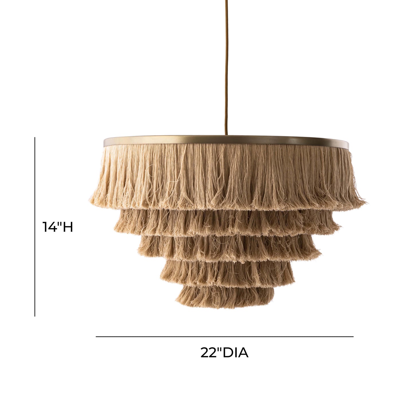 Sarai Natural Fringe Pendant by TOV G18386