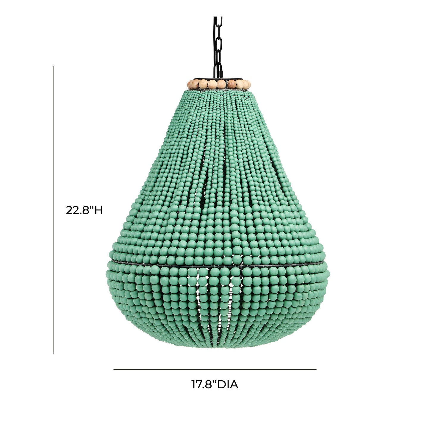 Palani Green Wooden Bead Chandelier by TOV G18451