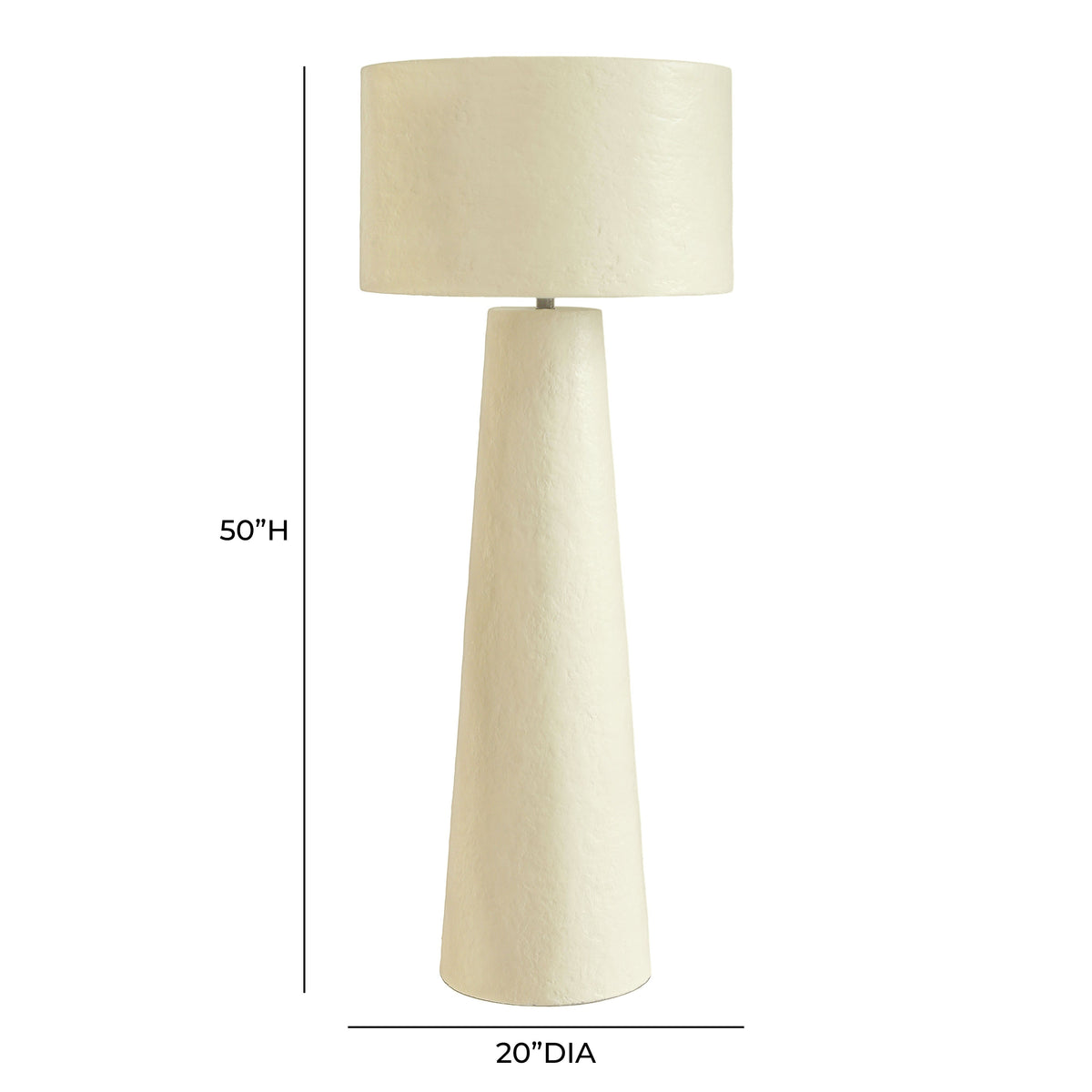 Yala Cream Papier Mache Floor Lamp by TOV Furniture – photo 6 of 6