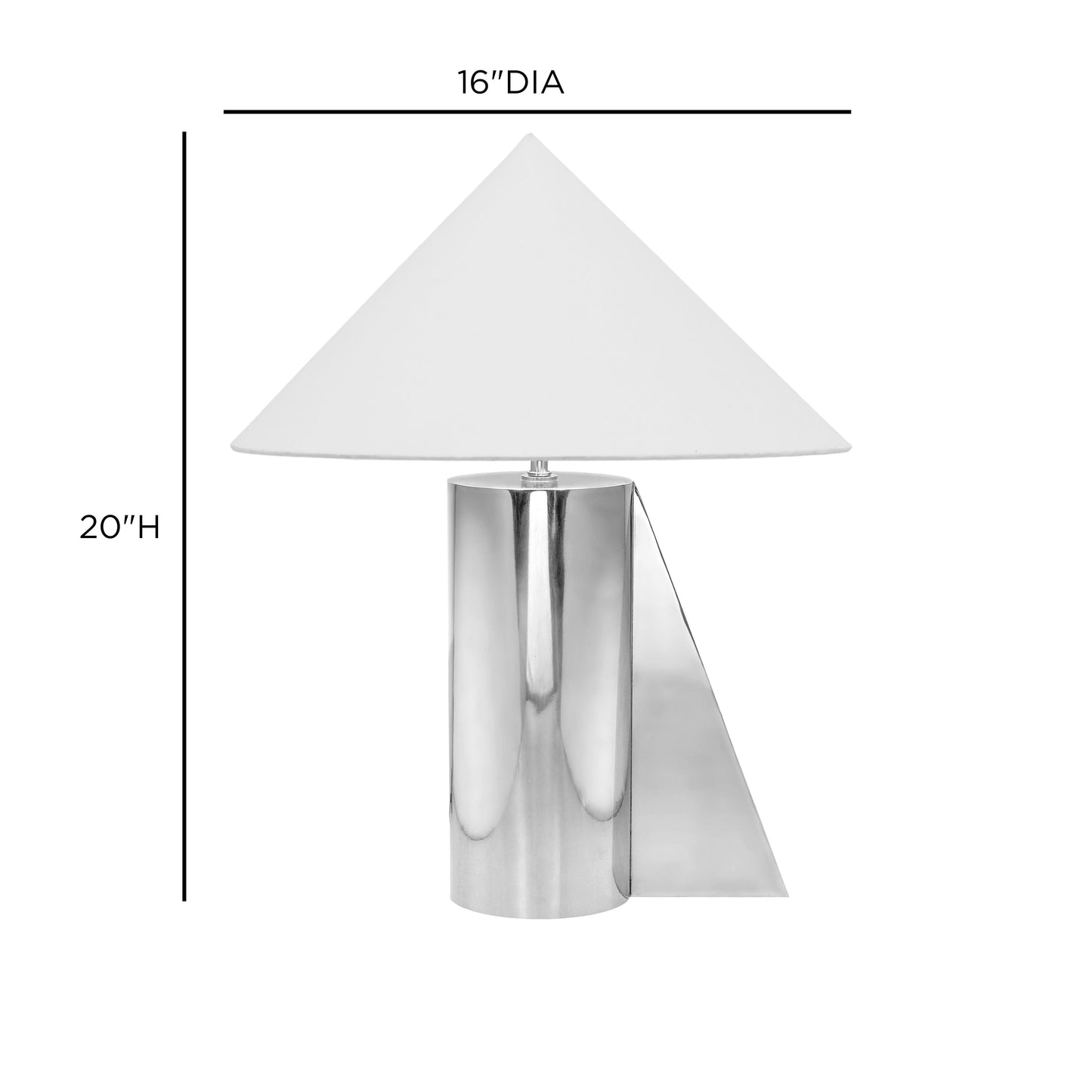 Geo Angled Chrome Table Lamp Chrome by Tov Furniture
