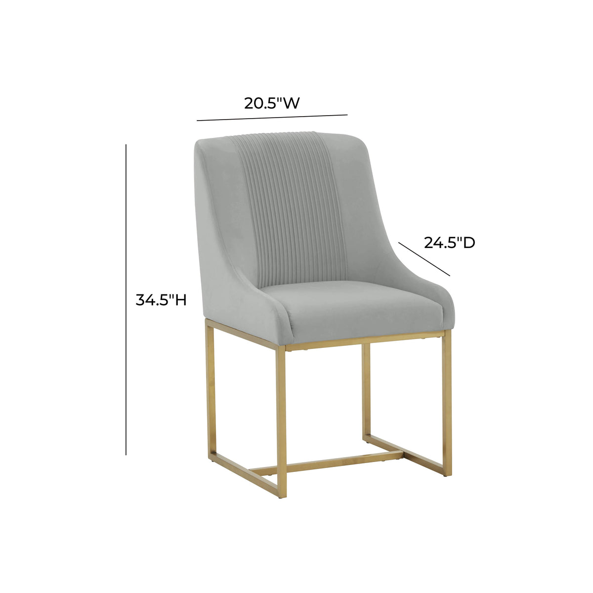 Lisa Grey Pleated Performance Velvet Dining Chair by Inspire Me! Home Decor by TOV Furniture – photo 6 of 6