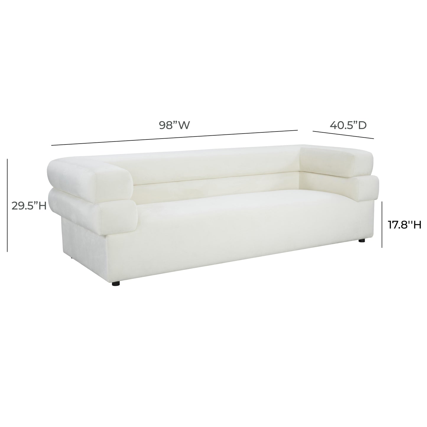 Elsa 98" Performance Fabric Sofa Cream by Tov Furniture