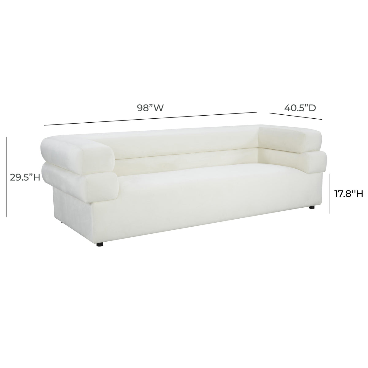 Elsa 98" Performance Fabric Sofa in Cream by TOV Furniture – photo 7 of 7